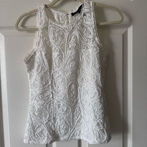 NWOT White House Black Market Textured White Tank Top